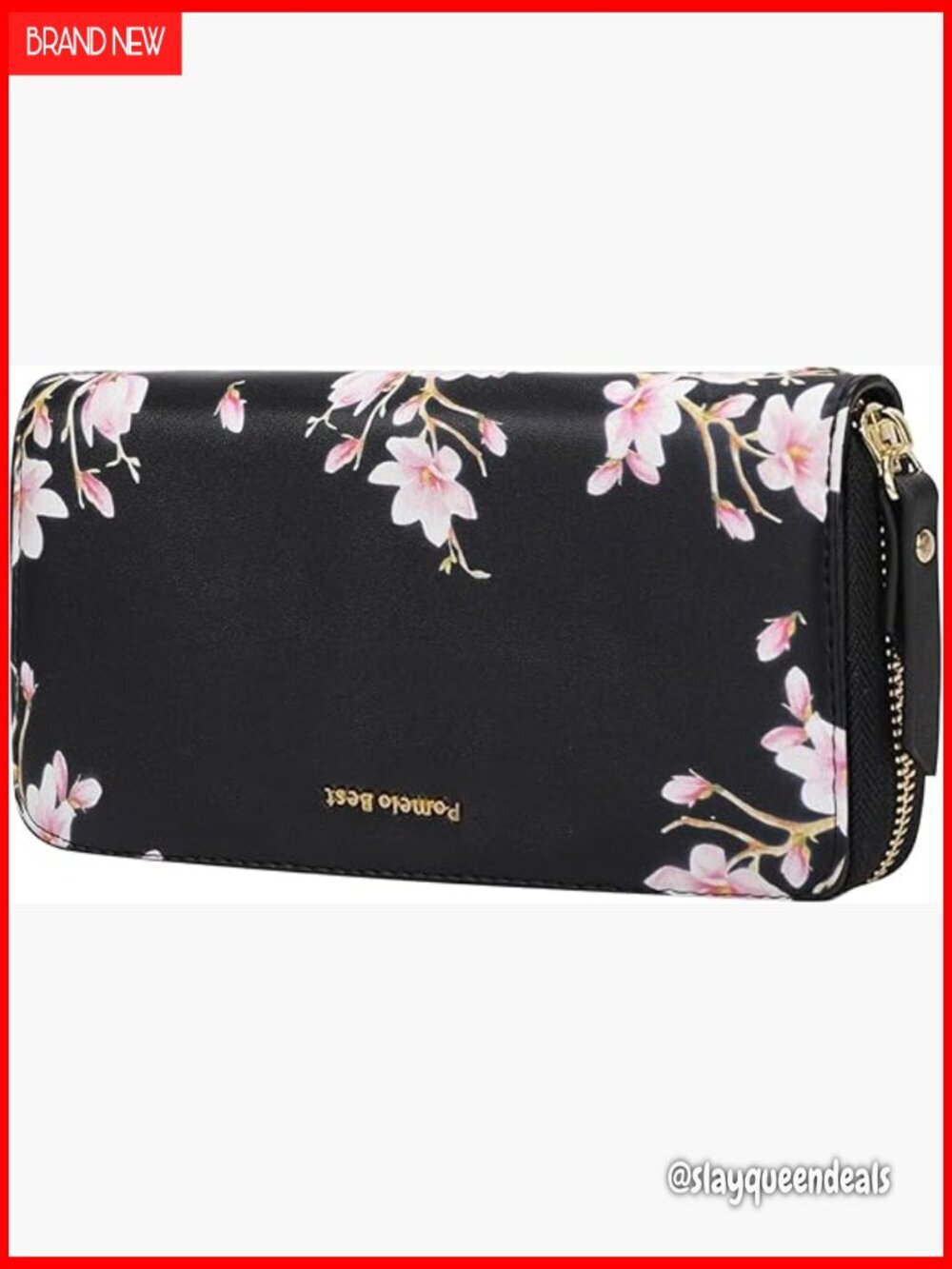 Large RFID Blocking Leather Wristlet Wallet with 10 Card Slots